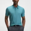 Rubberised-logo polo shirt in mercerised cotton