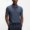 Rubberised-logo polo shirt in mercerised cotton