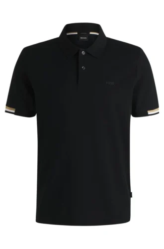 Rubberised-logo polo shirt in mercerised cotton