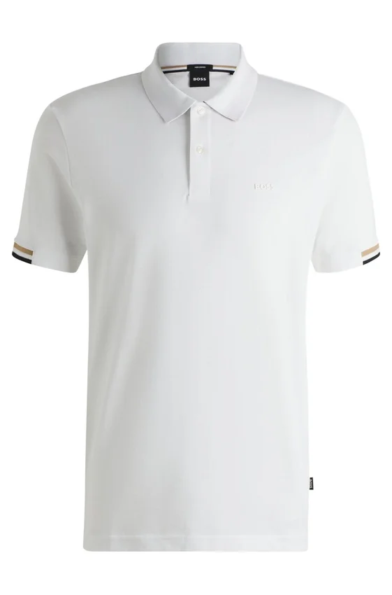 Rubberised-logo polo shirt in mercerised cotton Rubberised-logo polo shirt in mercerised cotton