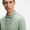 Rubberised-logo polo shirt in mercerised cotton