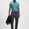 Rubberised-logo polo shirt in mercerised cotton