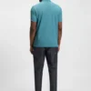 Rubberised-logo polo shirt in mercerised cotton