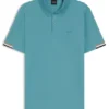 Rubberised-logo polo shirt in mercerised cotton