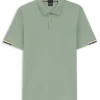 Rubberised-logo polo shirt in mercerised cotton