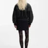 Ruched-detail bomber jacket with water-repellent finish