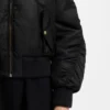 Ruched-detail bomber jacket with water-repellent finish
