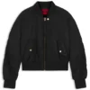 Ruched-detail bomber jacket with water-repellent finish