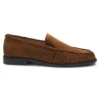 Ruched-detail loafers in suede