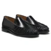Ruched-detail moccasins in leather