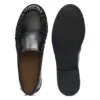 Ruched-detail moccasins in leather