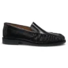 Ruched-detail moccasins in leather