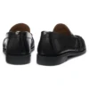 Ruched-detail moccasins in leather