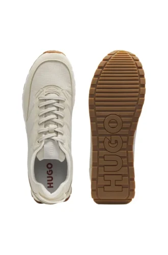 Running-inspired trainers with monogram-jacquard uppers