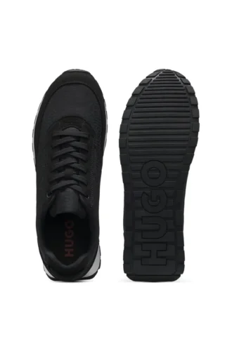Running-inspired trainers with monogram-jacquard uppers