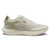 Running sneakers with leather trims