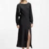 Satin maxi dress with waterfall back