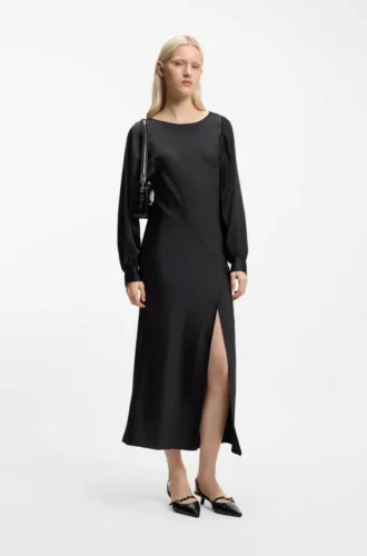 Satin maxi dress with waterfall back