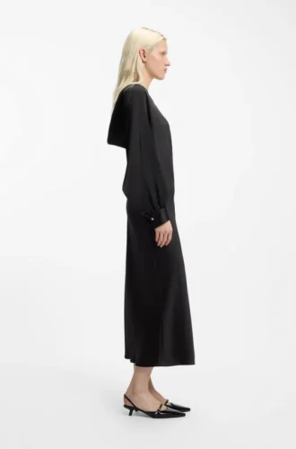 Satin maxi dress with waterfall back