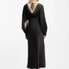 Satin maxi dress with waterfall back