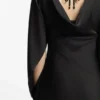 Satin maxi dress with waterfall back