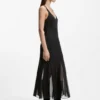 Satin slip dress with organza inserts Satin slip dress with organza inserts