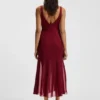 Satin slip dress with organza inserts Satin slip dress with organza inserts