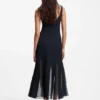 Satin slip dress with organza inserts Satin slip dress with organza inserts
