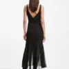 Satin slip dress with organza inserts Satin slip dress with organza inserts