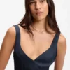 Satin slip dress with organza inserts Satin slip dress with organza inserts