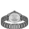 Seam gray-plated watch with pink textured dial