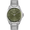Seam stainless-steel watch with green textured dial
