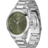 Seam stainless-steel watch with green textured dial