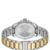 Seam two-tone watch with black textured dial