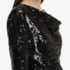Sequin dress with draped neckline