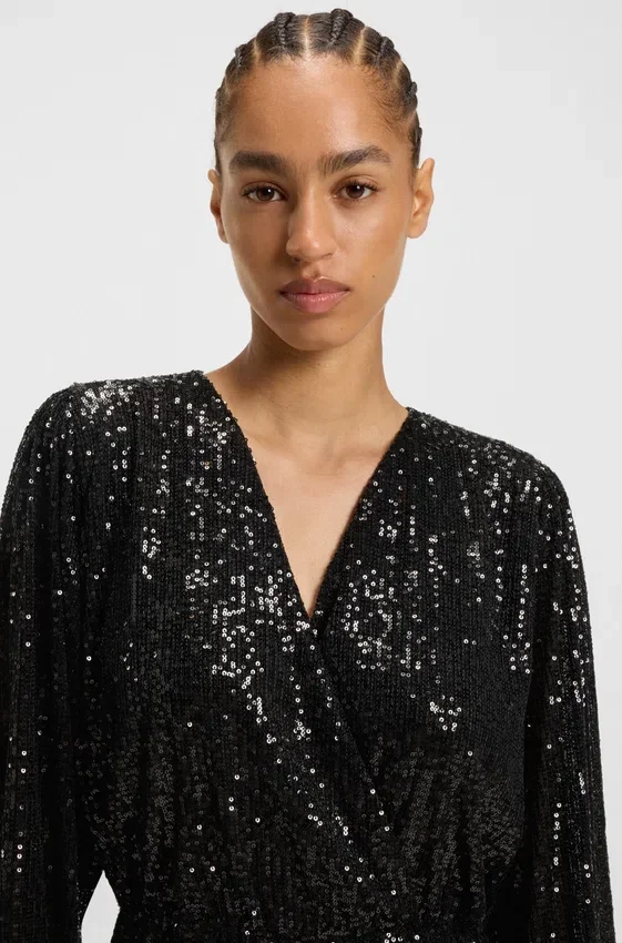 Sequin dress with wrap front Sequin dress with wrap front