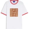 Sharp-fit ringer T-shirt in cotton with graphic print