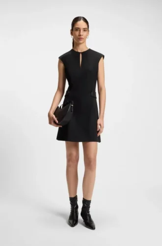 Shift dress with belt detail