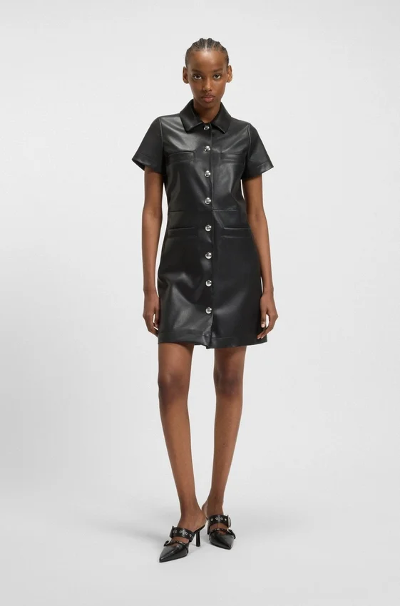 Shirt dress in faux leather Shirt dress in faux leather