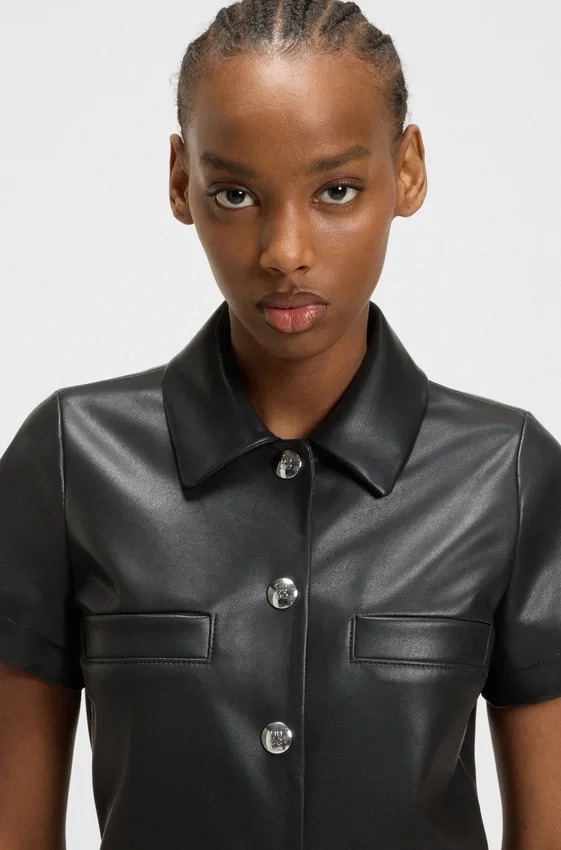 Shirt dress in faux leather Shirt dress in faux leather