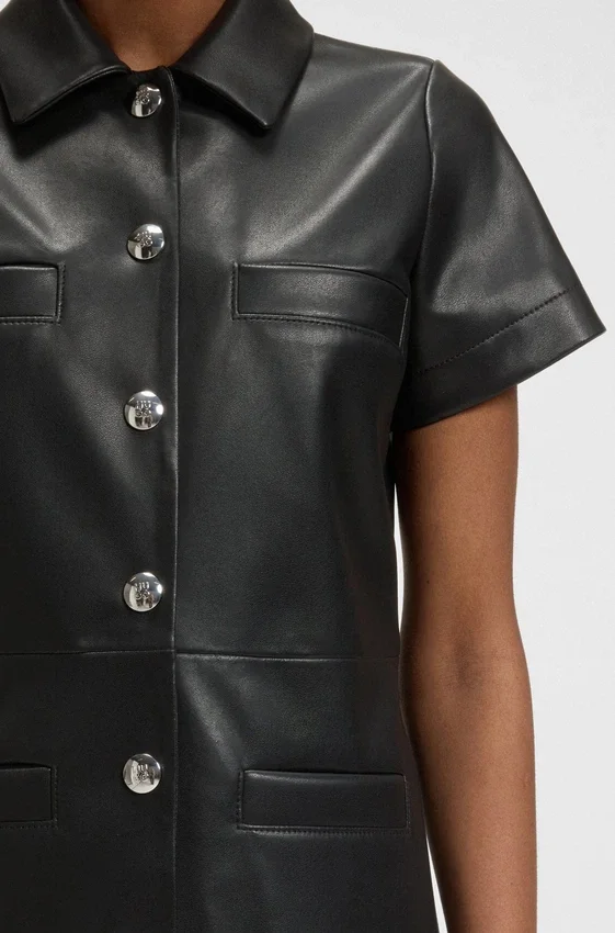 Shirt dress in faux leather Shirt dress in faux leather