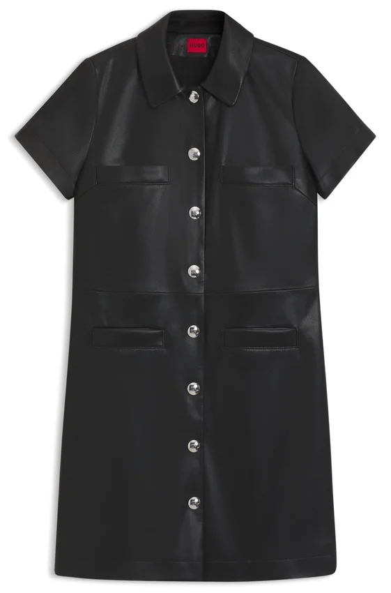 Shirt dress in faux leather Shirt dress in faux leather