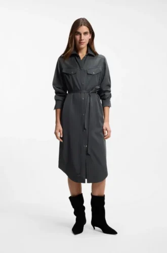 Shirt dress in sandwashed fabric
