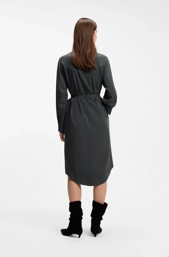 Shirt dress in sandwashed fabric Shirt dress in sandwashed fabric