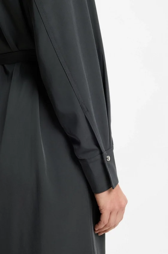 Shirt dress in sandwashed fabric Shirt dress in sandwashed fabric