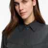 Shirt dress in sandwashed fabric Shirt dress in sandwashed fabric