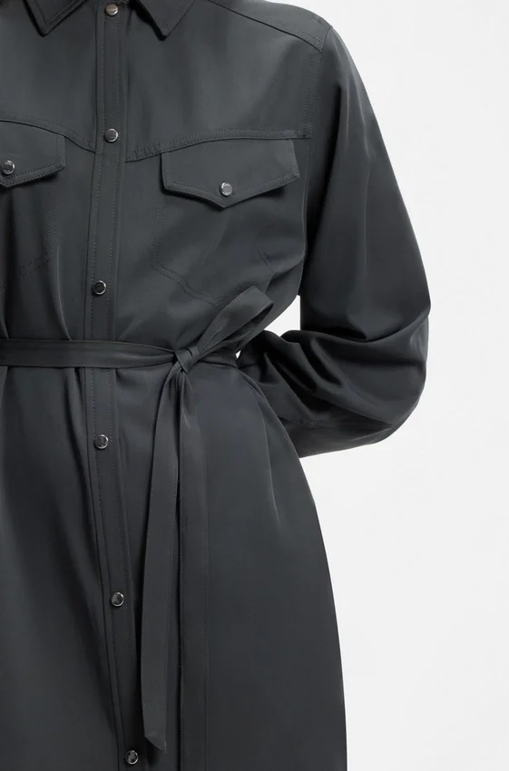 Shirt dress in sandwashed fabric Shirt dress in sandwashed fabric