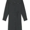 Shirt dress in sandwashed fabric Shirt dress in sandwashed fabric
