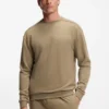 Shoulder-logo sweatshirt in cotton terry