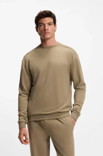 Shoulder-logo sweatshirt in cotton terry